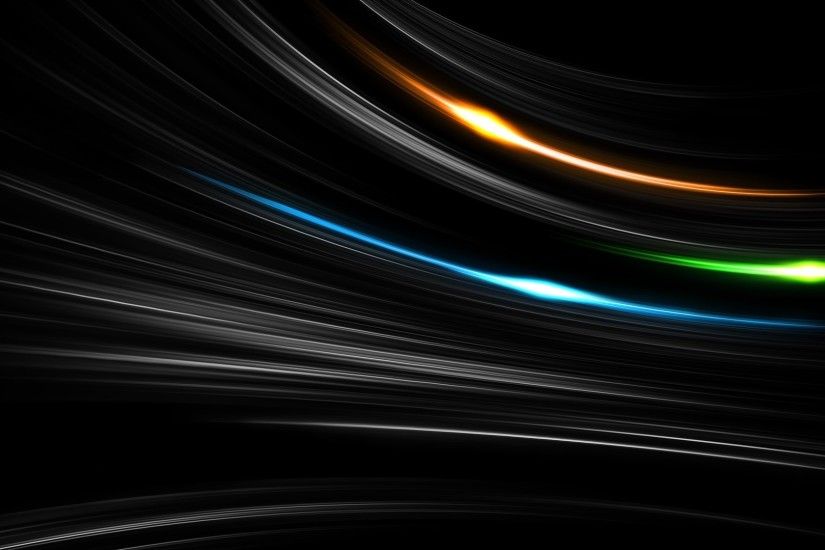minimalism, Black Background, Digital Art, Abstract, Lines, Glowing,  Orange, Blue, Green Wallpapers HD / Desktop and Mobile Backgrounds