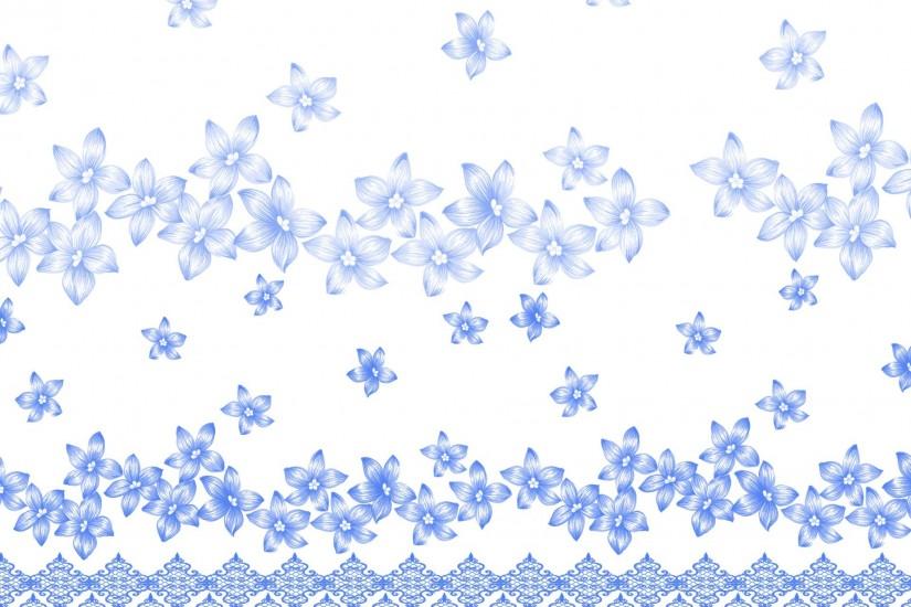 Blue And White Floral Background