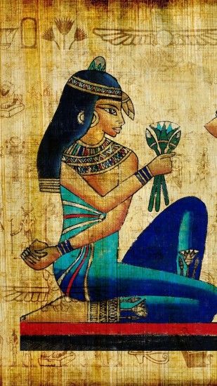 Preview wallpaper brunette, girl, ancient, egypt, drawing 1440x2560