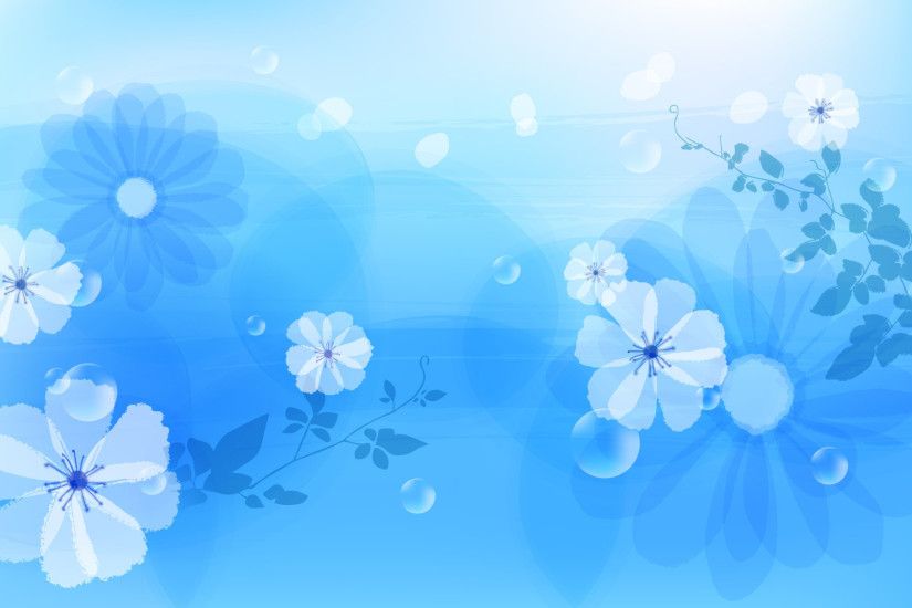 Flower on Blue Wallpaper Desktop Wallpaper