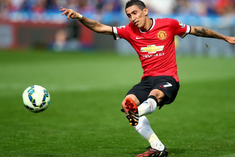 Angel Di Maria Wallpapers SMile FAce And RAise His HAnd Â· Leicester City v  Manchester United - Premier League