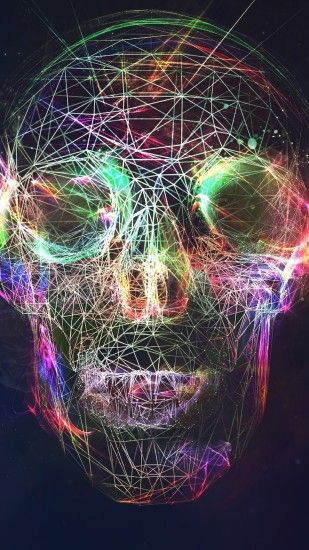 Preview wallpaper skull, abstract, bright, background 1080x1920