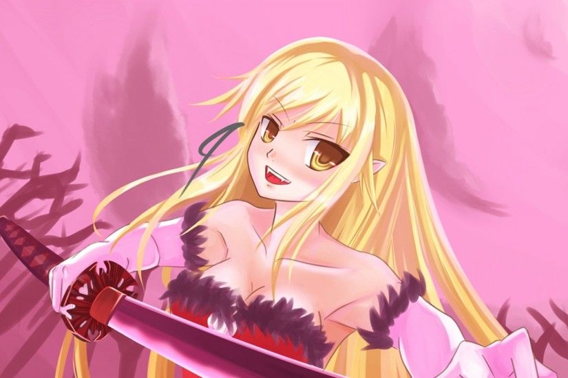 1920x1080 Wallpaper anime, girl, blonde, sword, vampire