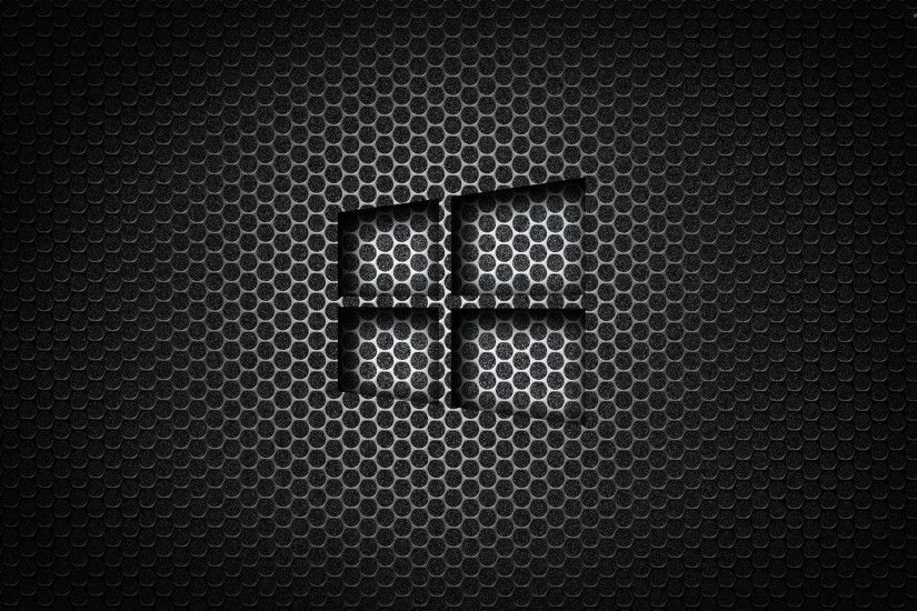 Windows 10 transparent logo on honeycomb pattern wallpaper