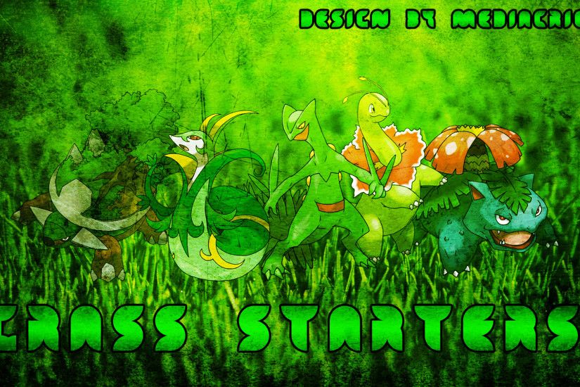 Pokemon Grass Starters Wallpaper by MediaCriggz