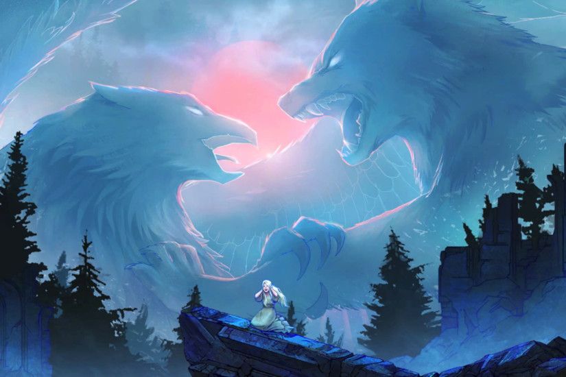 snow titans eagle wolf Wallpaper HD
