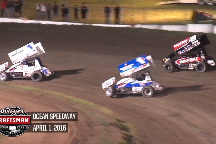 Highlights: World of Outlaws Craftsman Sprint Cars Ocean Speedway April  1st, 2016 - YouTube