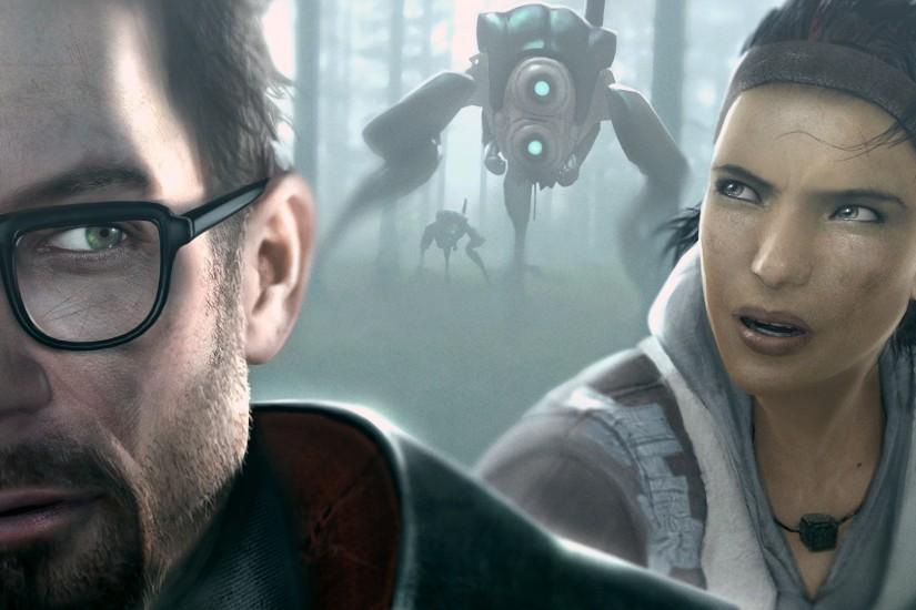 Preview wallpaper half-life, characters, faces, look, forest, gordon freeman
