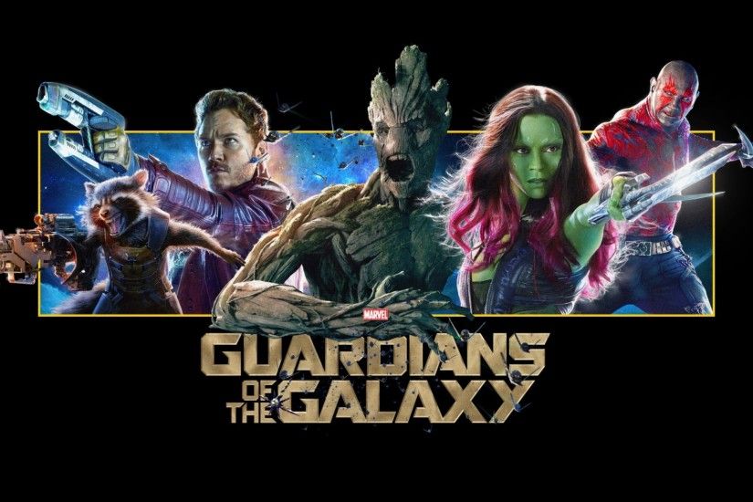 Preview wallpaper guardians of the galaxy, vin diesel, groot, zoe saldana,  gamora