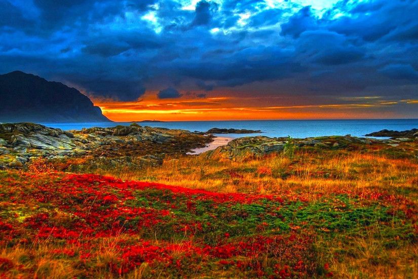nature sunsets sunrises landscapes hdr skies clouds colors oceans seas  wallpaper