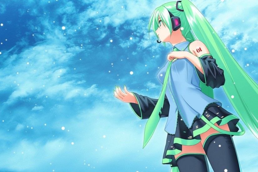 Green Haired HD Anime Girl Wallpaper