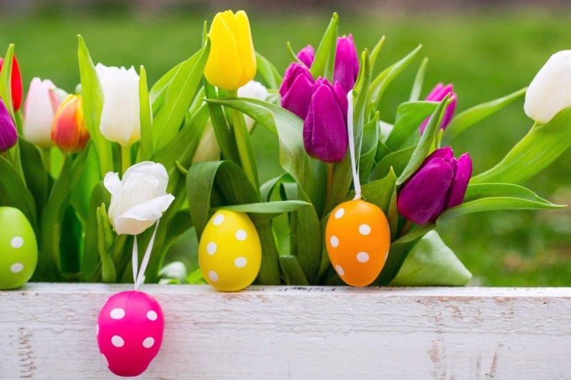 Easter Eggs With Beautiful Background