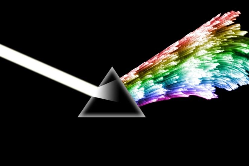 Preview wallpaper pink floyd, energy, triangle, rainbow, sparks 2048x1152