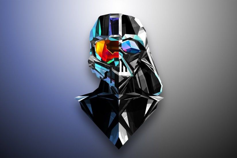 abstract, Darth Vader, Master Chief, Low Poly, Justin Maller, Halo  Wallpapers HD / Desktop and Mobile Backgrounds