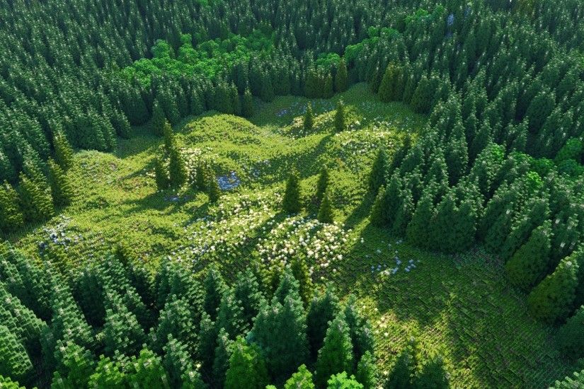 Minecraft, Chunky, Green, Forest Wallpaper HD