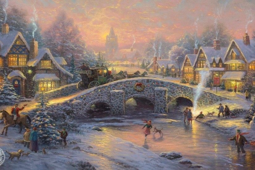 Thomas Kinkade Spirit of Christmas painting for sale, this painting is  available as handmade reproduction. Shop for Thomas Kinkade Spirit of  Christmas ...