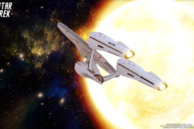 Star Trek USS Enterprise Traveling Around The Sun. Free Star Trek computer  desktop wallpaper,