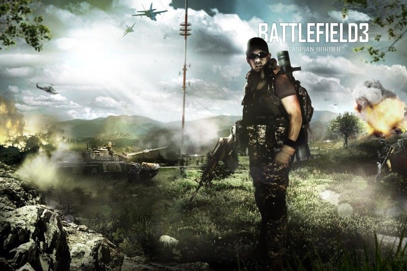 Wallpaper Battlefield 3, Caspian border, Soldier, Glasses, Bazooka HD,  Picture, Image