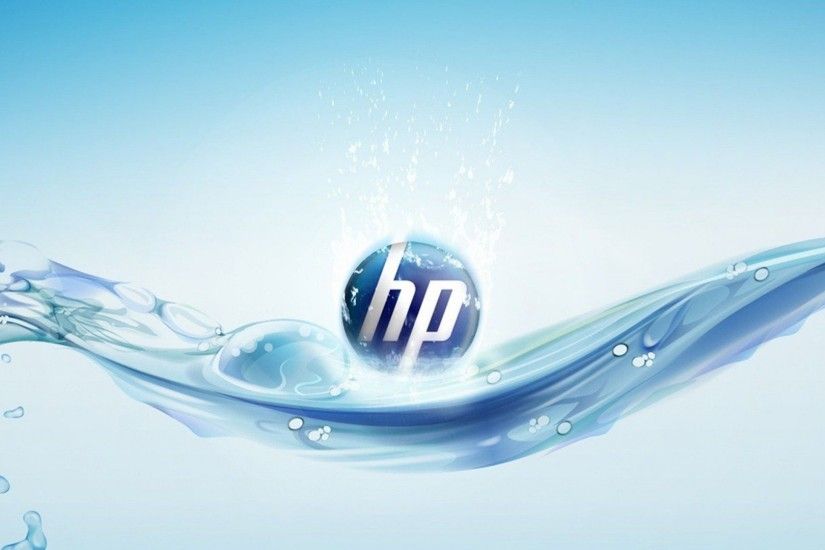 Preview wallpaper hp, computers, logo, water 1920x1080