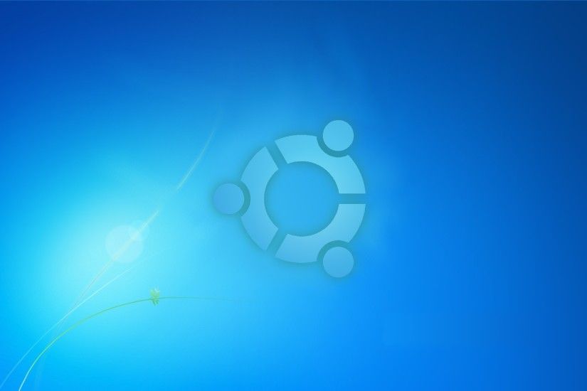 Ubuntu Logo on Windows 7 Background