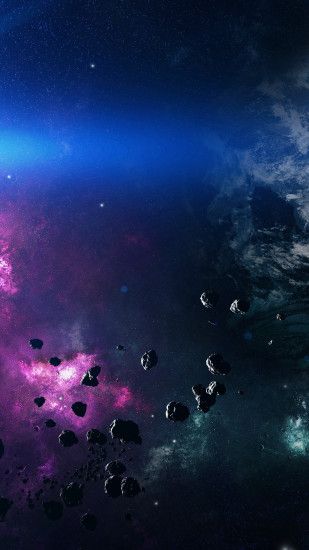 Dark Nature Meteorites Space Purple Clouds Android Wallpaper ...