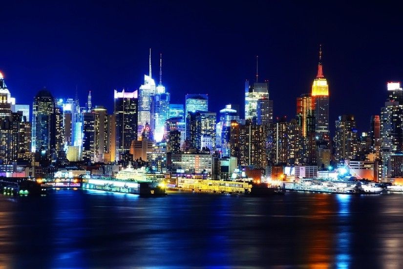 New York City at Night Wallpaper HD wallpaper background