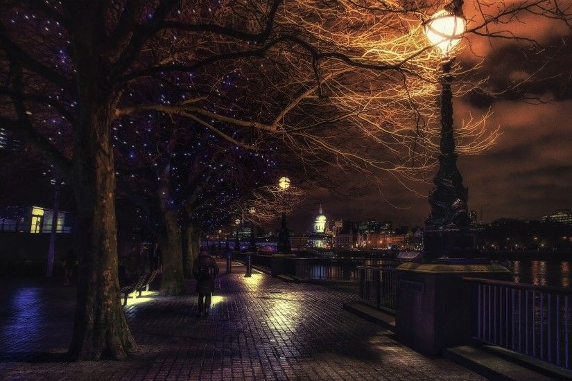 Man Made - Street Night Christmas Light London City Cityscape Wallpaper