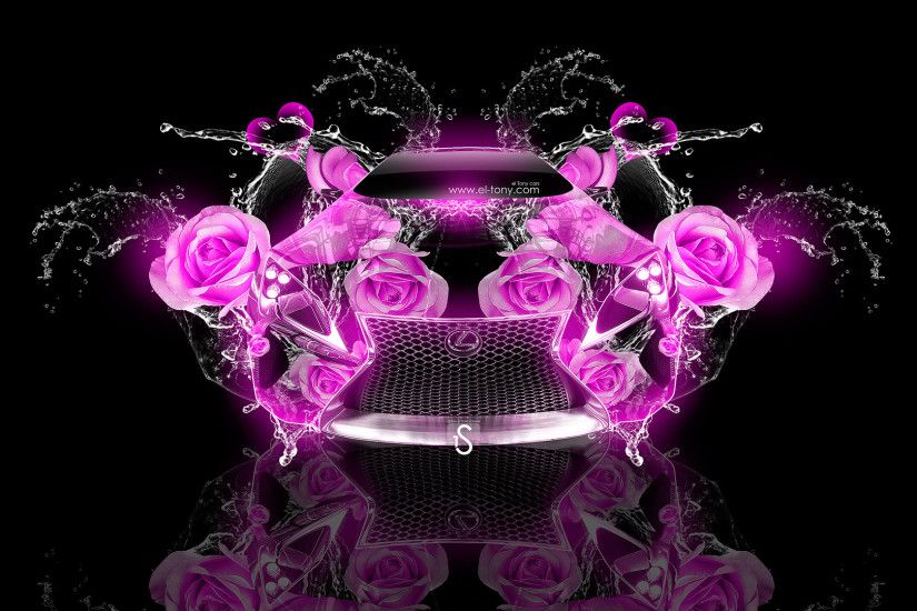 Lexus-LF-LC-Fantasy-Pink-Rose-Flowers-Car-