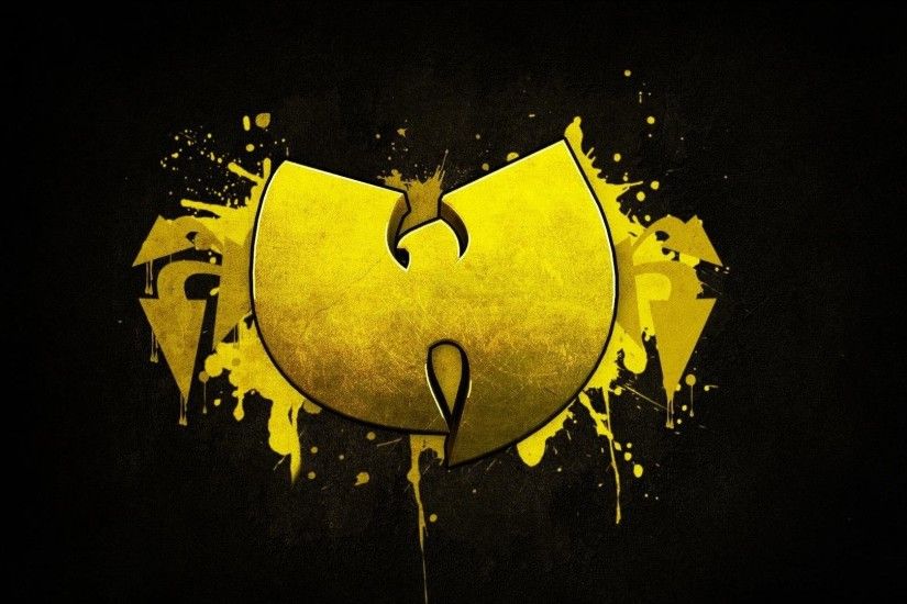 wu-tang clan yellow black hardcore hip-hop music logo wallpaper