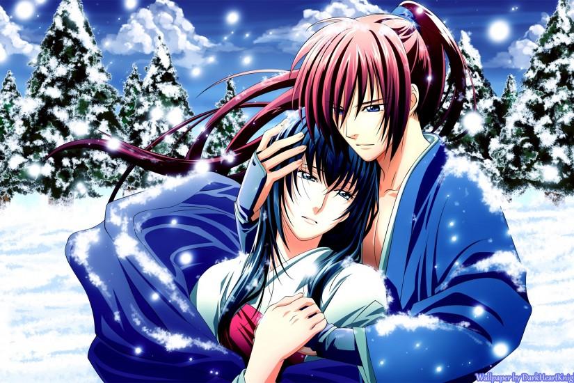 Rurouni Kenshin vector art mood love romance winter snow flakes wallpaper |  2560x1440 | 31445 | WallpaperUP