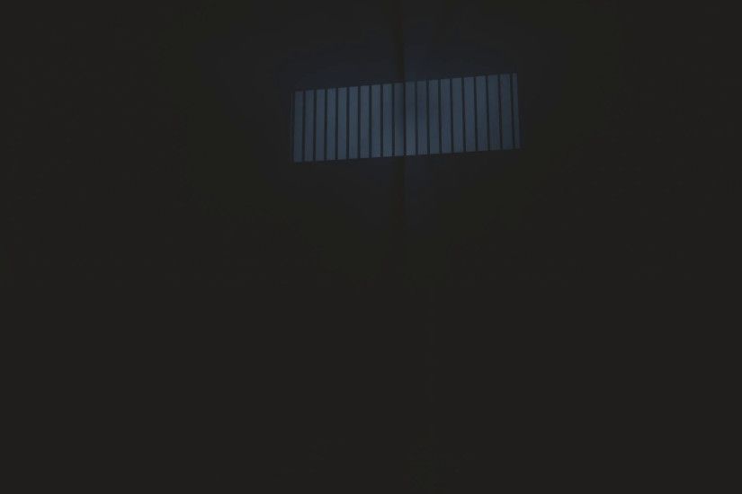 4K Lightrays Dim Up through Rails in Demolished Solitary Confinement Prison  Cell 3D Animation
