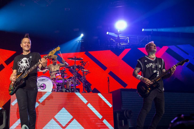 Blink-182 performing in 2016. Matt Skiba (right) replaced founding member  Tom DeLonge in 2015.