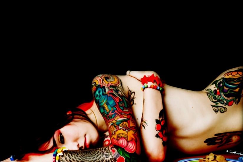 tattoos women black background 1400x1050 wallpaper