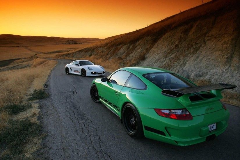car, Porsche, Porsche 911 GT3 RS, Porsche 911, Sunset, Road, Landscape,  Green Wallpapers HD / Desktop and Mobile Backgrounds
