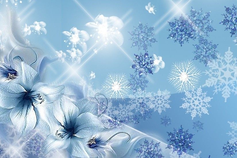 Snowflakes Flowers Blue Firefox Persona Christmas Sparkles Cold Blended  Snow Stars Winter Snowing Abstract Flower Desktop Wallpaper - 1921x1080