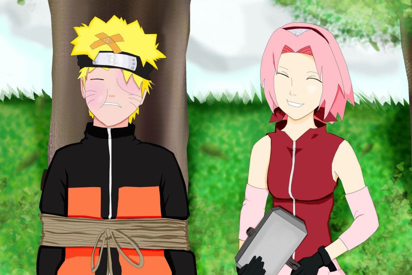Sakura Haruno and Naruto Uzumaki in Naruto wallpaper