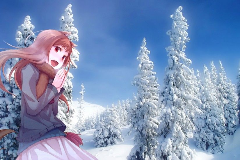 Girl Spice Wolf Winter Cold Forest Dazzling Best Anime Wallpapers