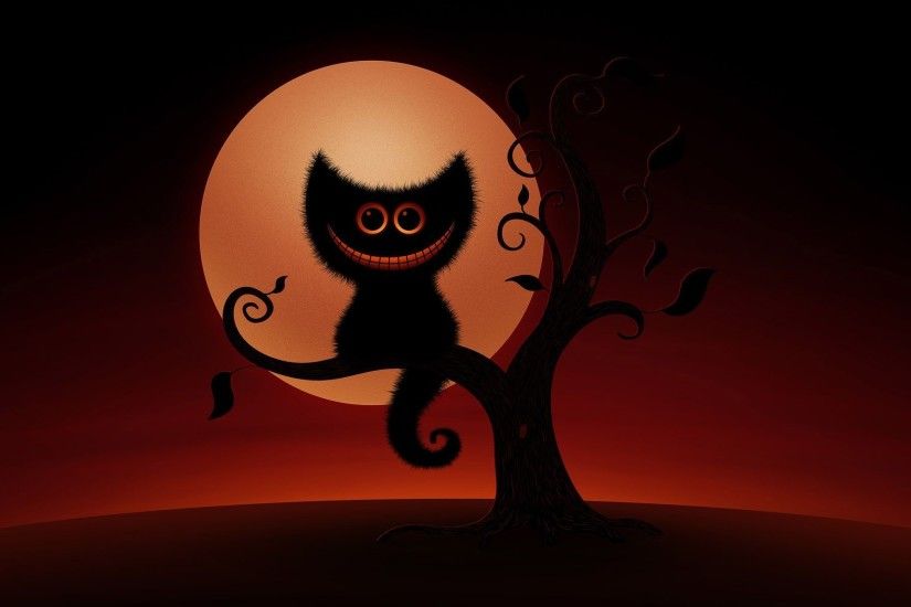 Halloween Cat HD Desktop Wallpaper, Background Image