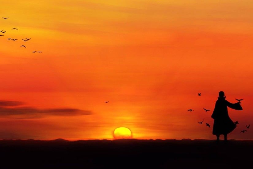 anime, Uchiha Itachi, Sunset, Silhouette, Birds Wallpapers HD / Desktop and  Mobile Backgrounds