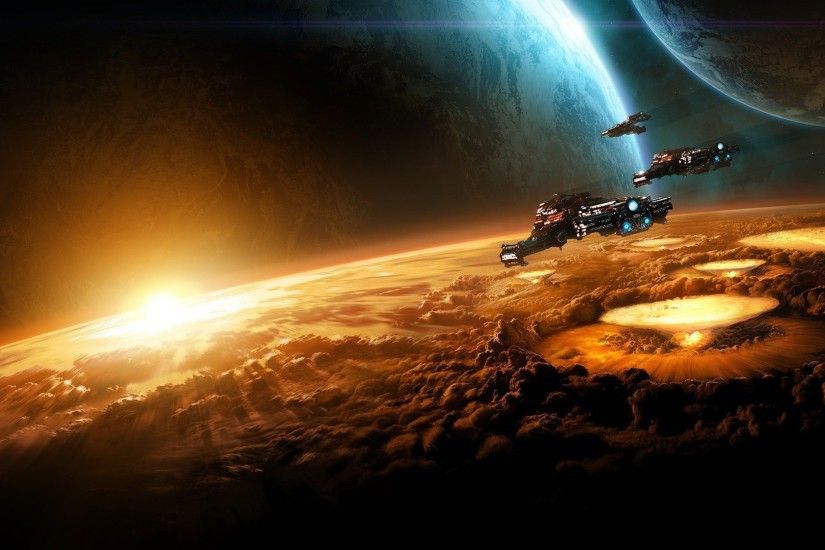 Sun Outer Space Planets Spaceships Vehicles Desktop Wallpapers and .