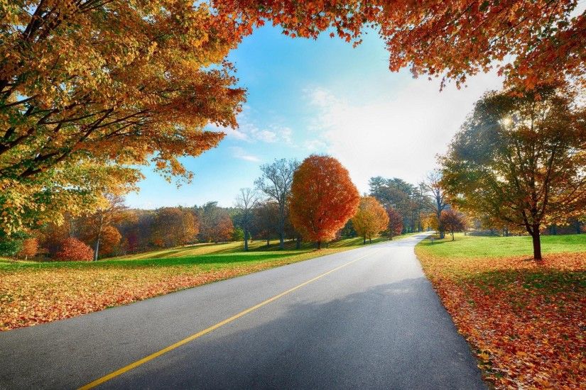 Country Road Autumn Desktop Wallpapers