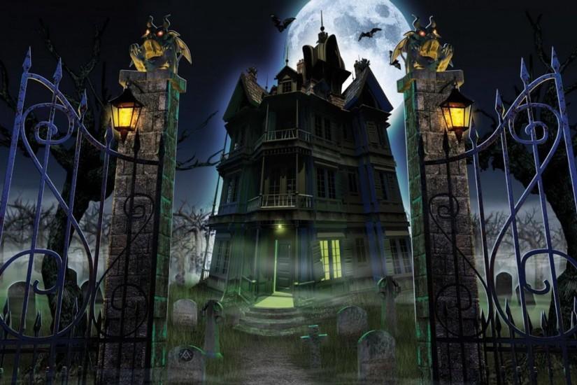 Wallpapers For > Halloween Haunted House Background Images