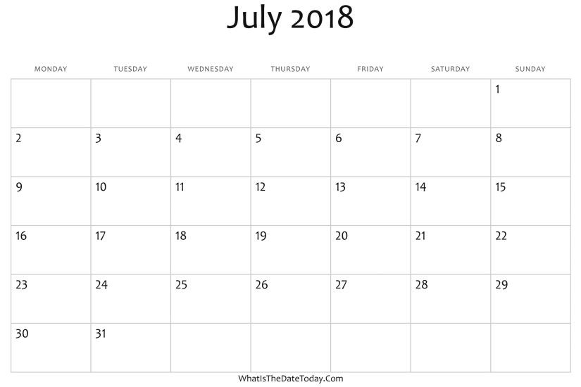 Version: Editable 2018 US calendar.