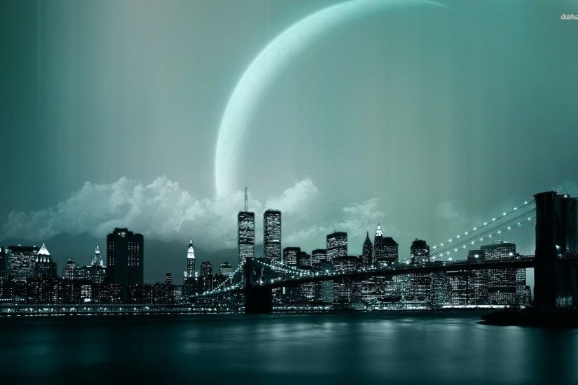 Manhattan In Moonlight