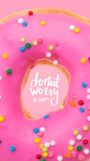 Donut Worry - Be Happy iPhone Wallpaper