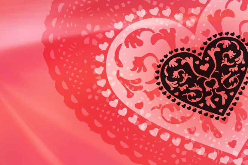 1920x1080 Wallpaper abstraction, pink, heart, pattern