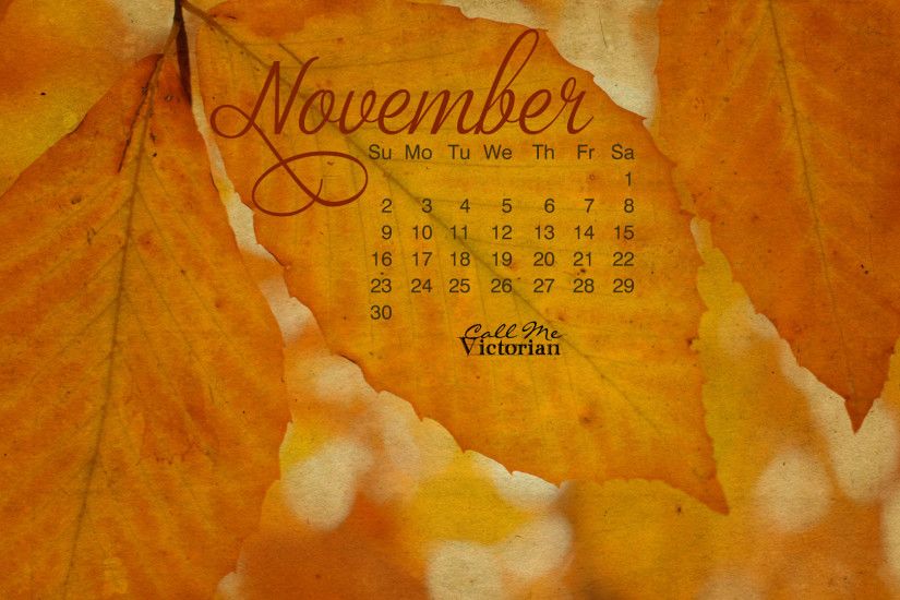 november 2014 desktop wallpaper calendar autumn fall leaves