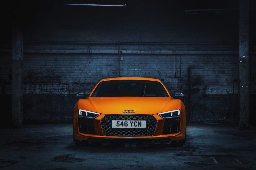orange 2015 Audi R8 V10 Plus HD for desktop