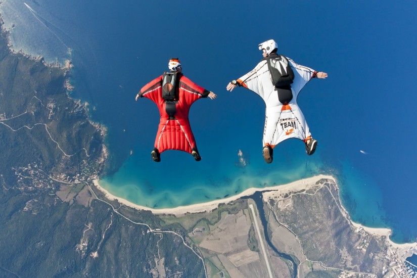 wingsuit drivers formation fs beach sea boat reef river helmet trailers  parachute extreme sports