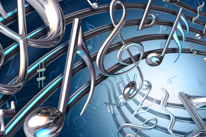 digital Art, Music, Musical Notes, Wavy Lines, 3D, Treble Clef, Blue  Wallpapers HD / Desktop and Mobile Backgrounds